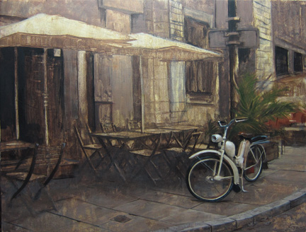 Oil painting demo of the Jewish Quarter in Krakow, Poland by Maine Artist Bryan Whitehead